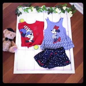 Minnie Mouse shirts & skort summer set - NWOT